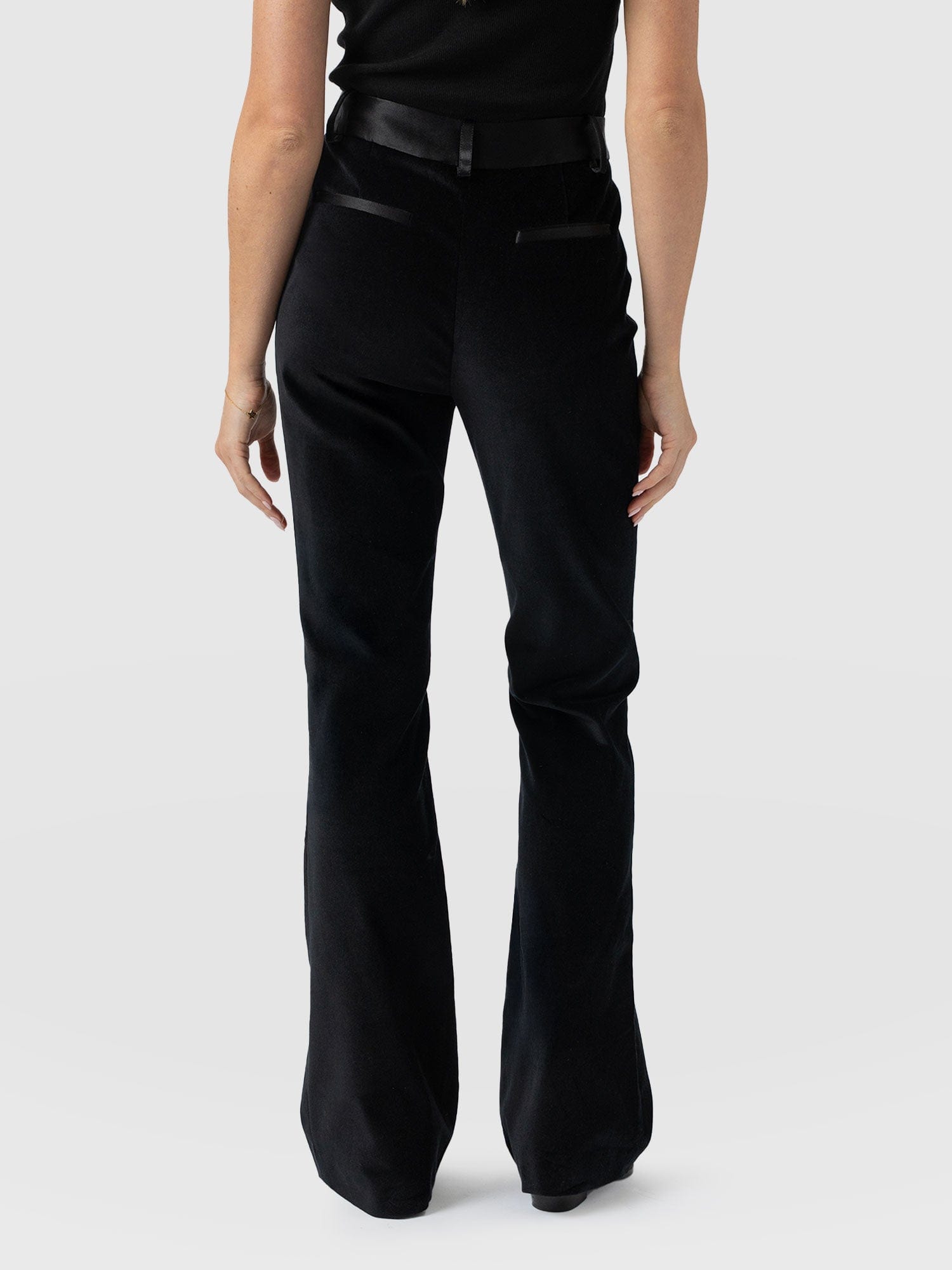 Axel Flared Pant - Black Velvet - Women's Pants | Saint + Sofia® USA